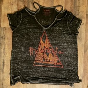 DEF LEPARD "HYSTERIA" burned out blouse. SZ XL